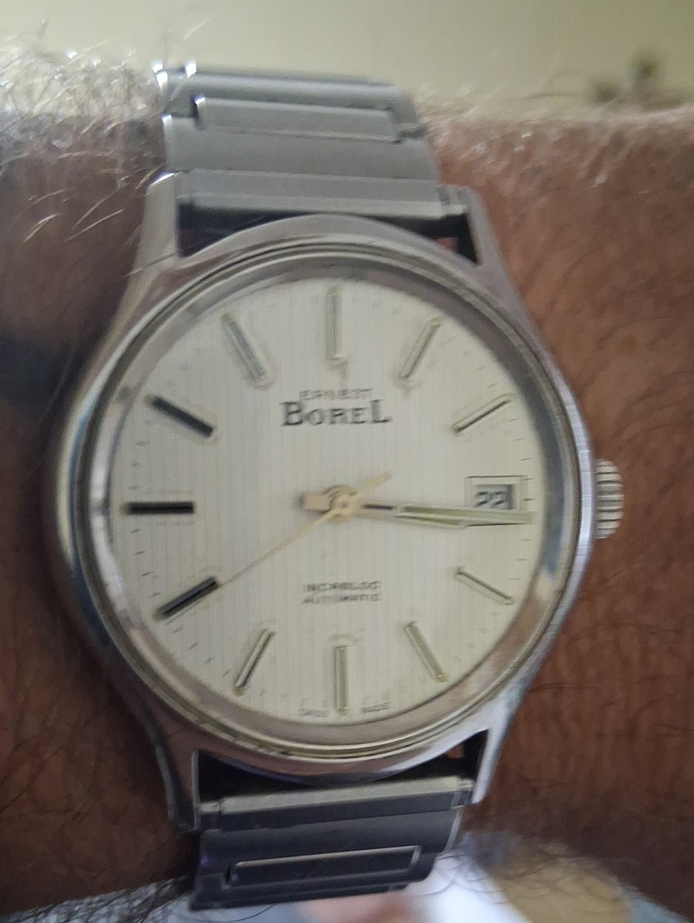 Men's Silver Stainless Steel Automatic Watch - Silver Dial